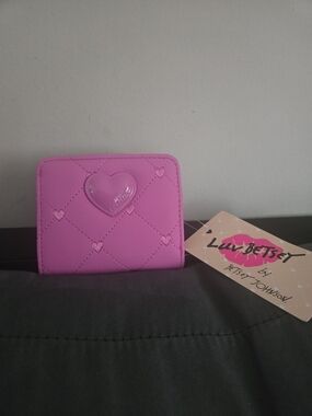 Betsey Johnson Pink Quilted Heart Wallet